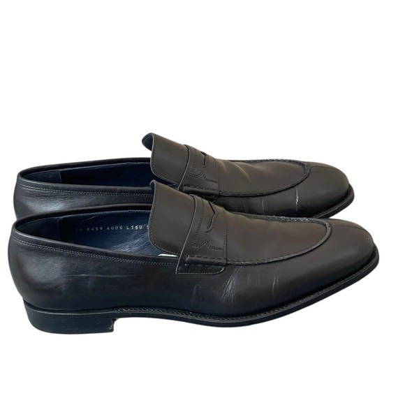 Salvatore Ferragamo Tramezza Black Leather Loafers Classic Slip-On Design SZ 13D main image 5